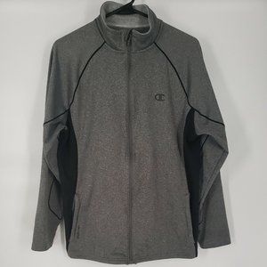 Champion Double Dry Powertrain Jacket Track Zip Long Sleeve Gray Size M